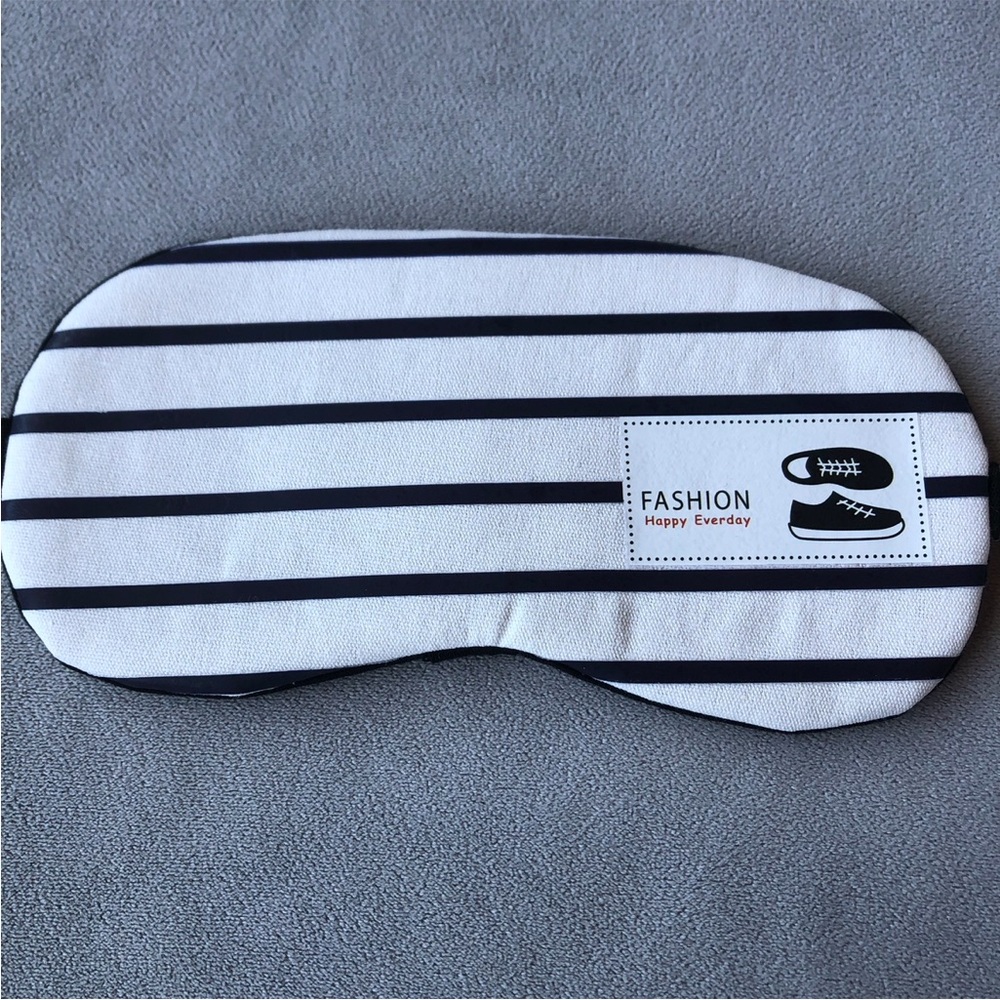 Navy Blue and White Striped Sleep Mask ~ Brand New!